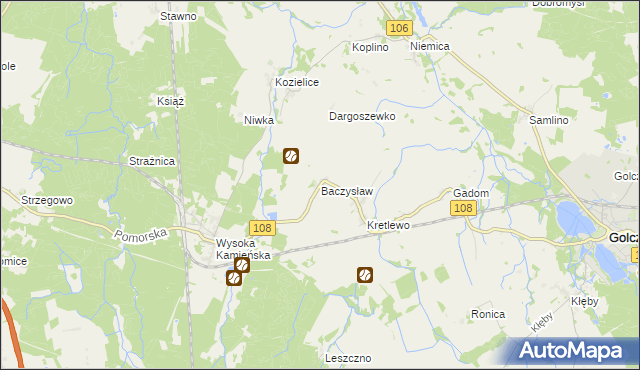 mapa Baczysław, Baczysław na mapie Targeo