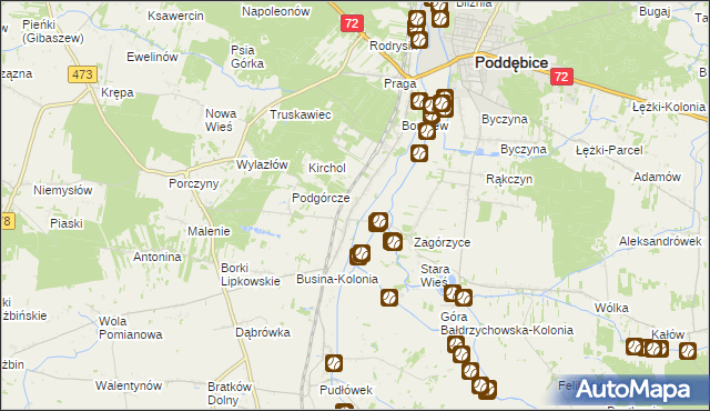 mapa Bałdrzychów, Bałdrzychów na mapie Targeo