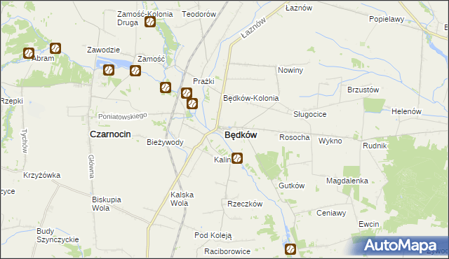 mapa Będków powiat tomaszowski, Będków powiat tomaszowski na mapie Targeo