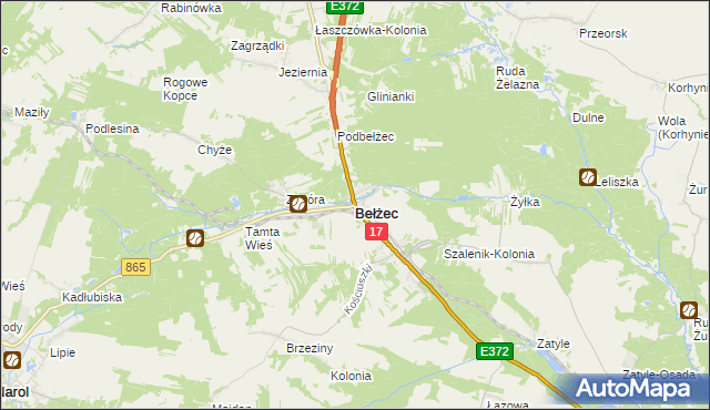 mapa Bełżec, Bełżec na mapie Targeo