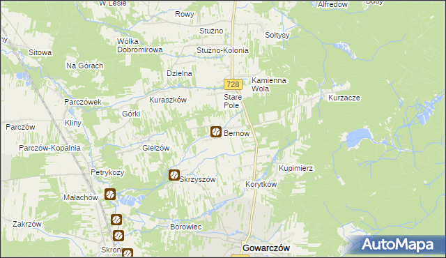 mapa Bernów, Bernów na mapie Targeo