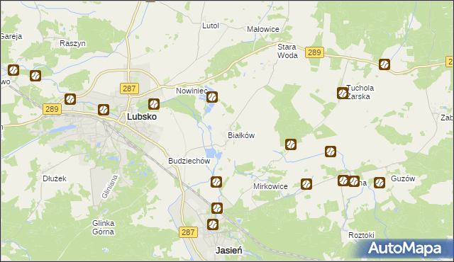 mapa Białków gmina Lubsko, Białków gmina Lubsko na mapie Targeo