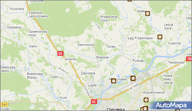 mapa Białobiel, Białobiel na mapie Targeo