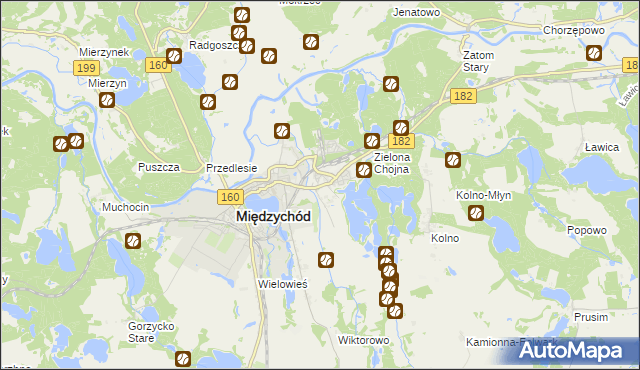 mapa Bielsko gmina Międzychód, Bielsko gmina Międzychód na mapie Targeo