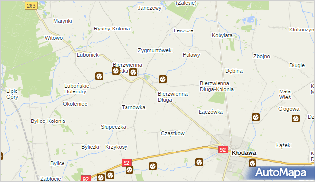 mapa Bierzwienna Długa, Bierzwienna Długa na mapie Targeo