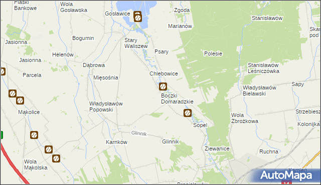 mapa Boczki Domaradzkie, Boczki Domaradzkie na mapie Targeo