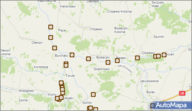 mapa Bodaczki, Bodaczki na mapie Targeo