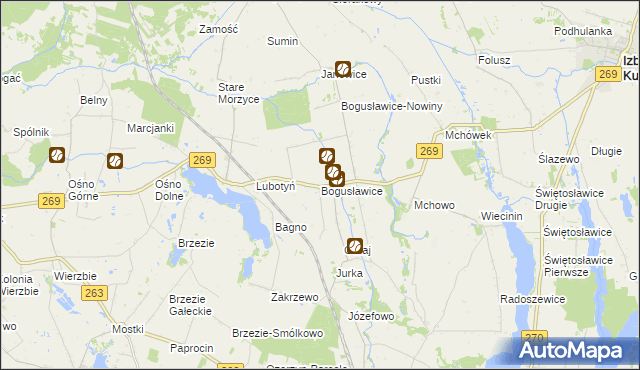 mapa Bogusławice gmina Babiak, Bogusławice gmina Babiak na mapie Targeo