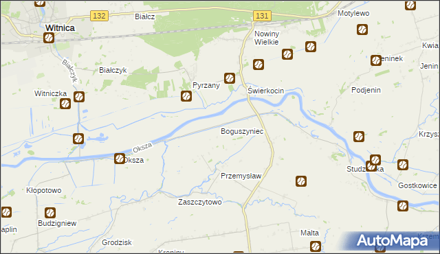 mapa Boguszyniec gmina Witnica, Boguszyniec gmina Witnica na mapie Targeo