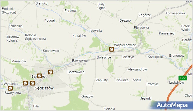 mapa Boleścice, Boleścice na mapie Targeo