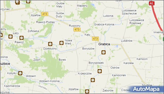 mapa Boryszów, Boryszów na mapie Targeo