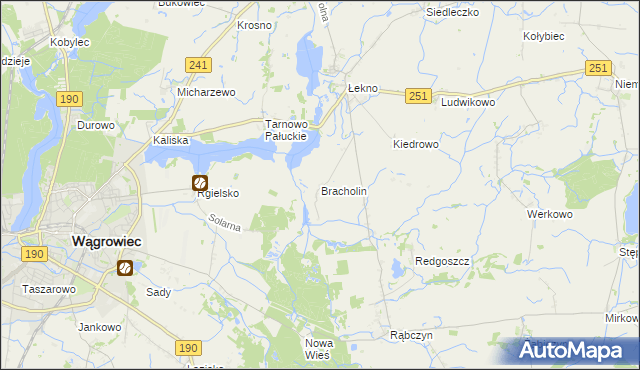 mapa Bracholin, Bracholin na mapie Targeo