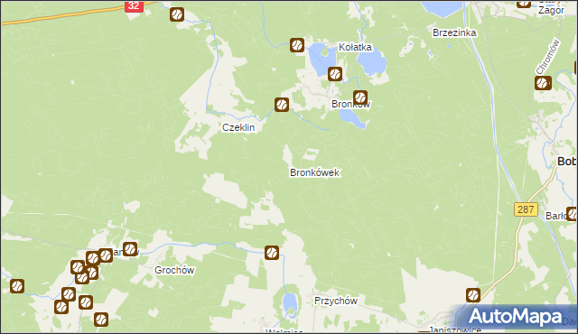 mapa Bronkówek, Bronkówek na mapie Targeo