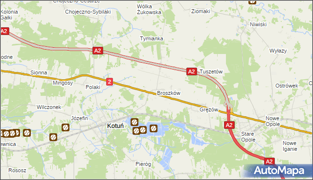 mapa Broszków, Broszków na mapie Targeo