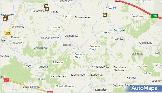 mapa Brudnów Pierwszy, Brudnów Pierwszy na mapie Targeo