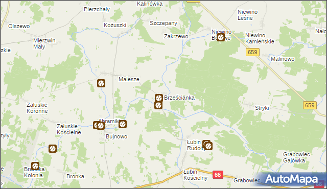 mapa Brześcianka, Brześcianka na mapie Targeo