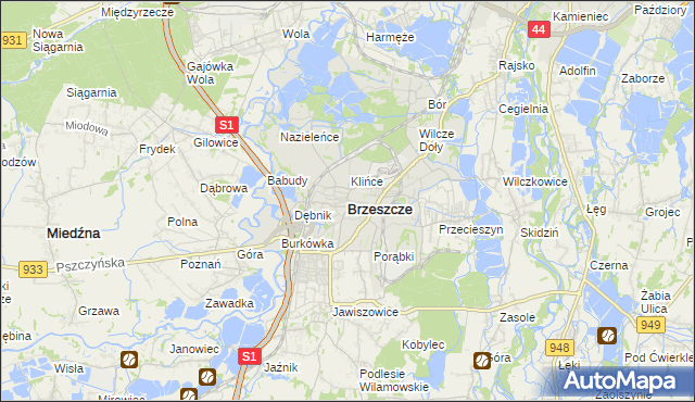 mapa Brzeszcze, Brzeszcze na mapie Targeo