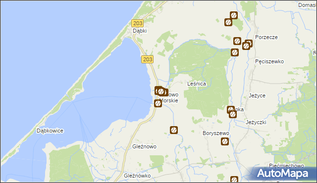mapa Bukowo Morskie, Bukowo Morskie na mapie Targeo