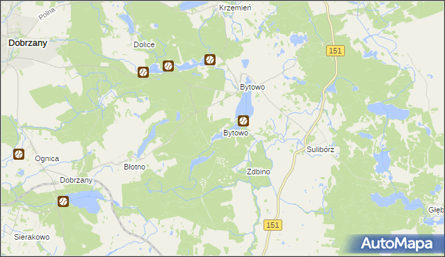 mapa Bytowo gmina Recz, Bytowo gmina Recz na mapie Targeo