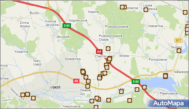 mapa Chechło gmina Rudziniec, Chechło gmina Rudziniec na mapie Targeo