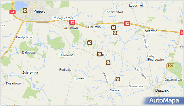 mapa Chełminko, Chełminko na mapie Targeo