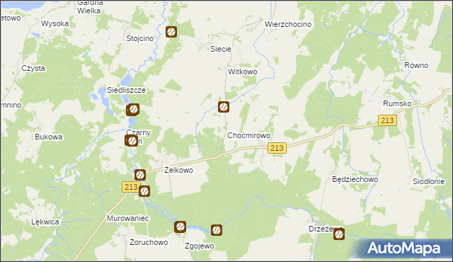 mapa Choćmirowo, Choćmirowo na mapie Targeo