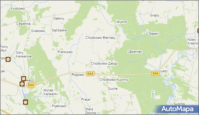 mapa Chodkowo Wielkie, Chodkowo Wielkie na mapie Targeo