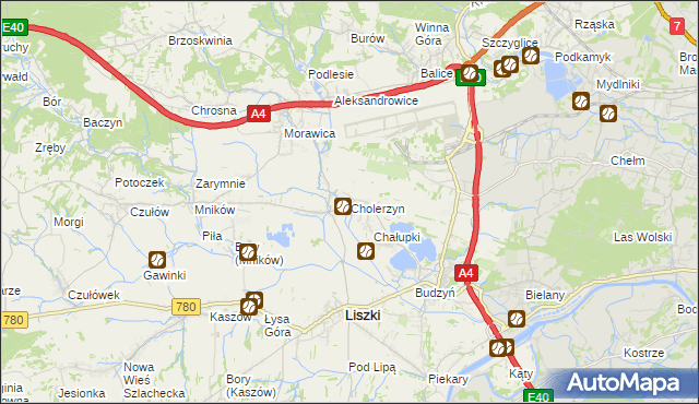 mapa Cholerzyn, Cholerzyn na mapie Targeo