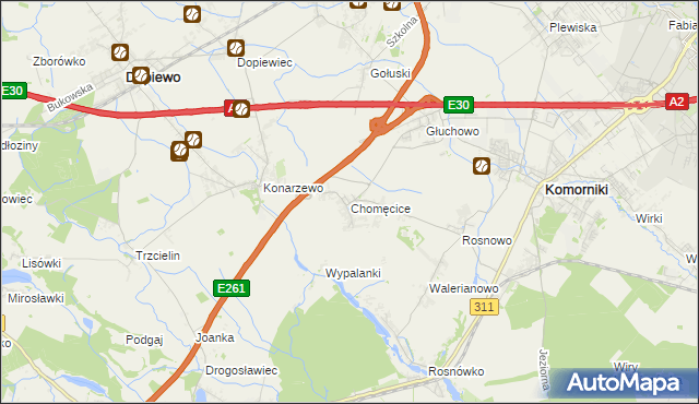 mapa Chomęcice, Chomęcice na mapie Targeo