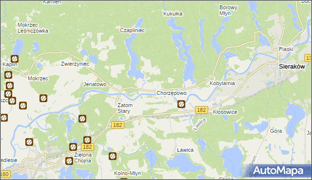 mapa Chorzępowo, Chorzępowo na mapie Targeo