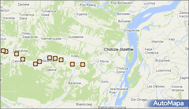 mapa Chotcza Górna, Chotcza Górna na mapie Targeo