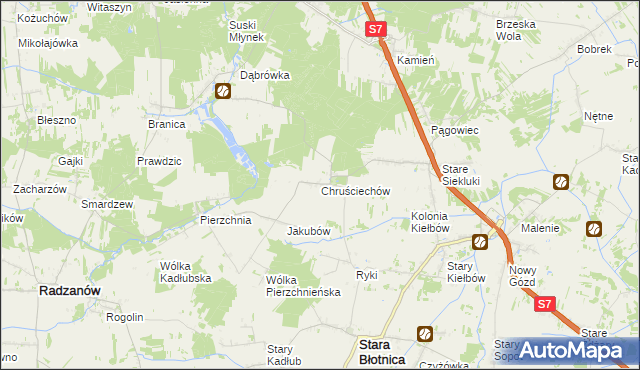 mapa Chruściechów gmina Stara Błotnica, Chruściechów gmina Stara Błotnica na mapie Targeo