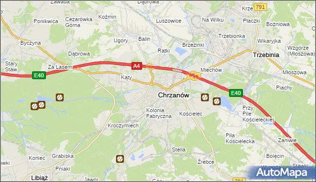 mapa Chrzanów, Chrzanów na mapie Targeo