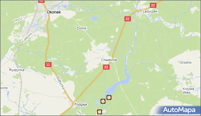 mapa Chwalimie, Chwalimie na mapie Targeo