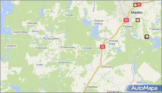 mapa Cicholas, Cicholas na mapie Targeo