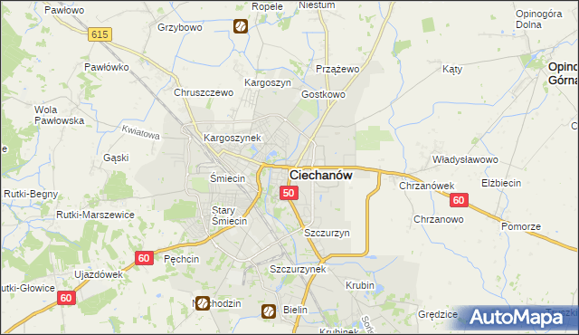 mapa Ciechanów, Ciechanów na mapie Targeo