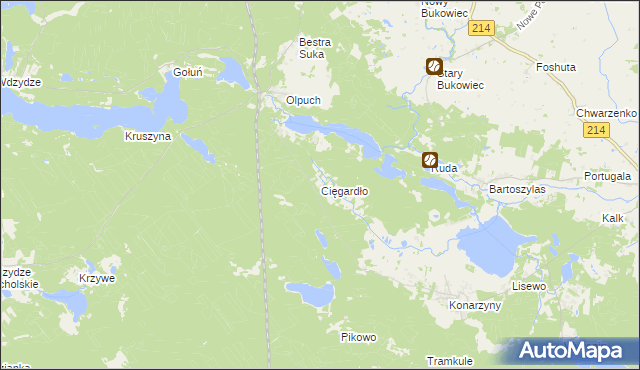 mapa Cięgardło, Cięgardło na mapie Targeo