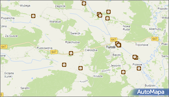 mapa Cieloszka, Cieloszka na mapie Targeo