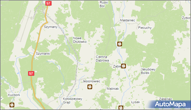 mapa Ciemna Dąbrowa, Ciemna Dąbrowa na mapie Targeo