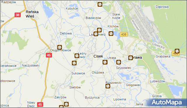 mapa Cisek, Cisek na mapie Targeo