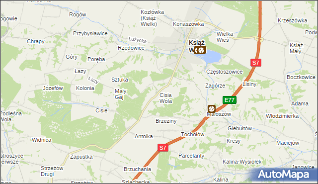 mapa Cisia Wola, Cisia Wola na mapie Targeo