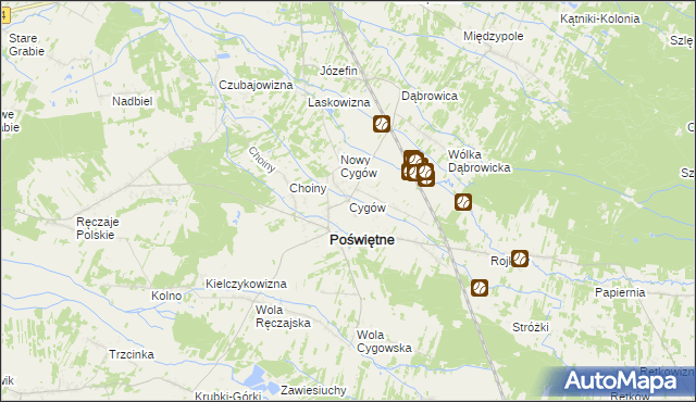 mapa Cygów, Cygów na mapie Targeo