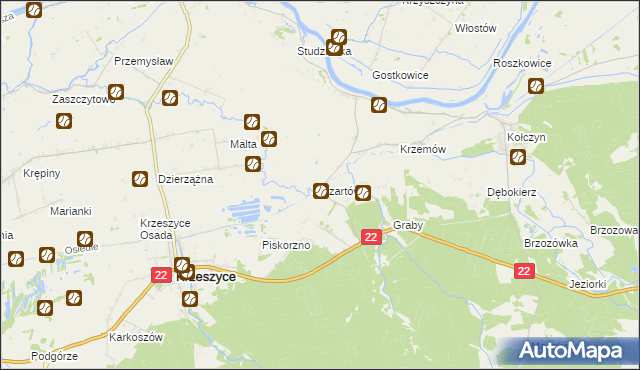 mapa Czartów, Czartów na mapie Targeo