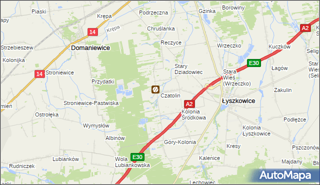 mapa Czatolin, Czatolin na mapie Targeo