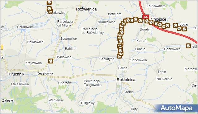 mapa Czelatyce, Czelatyce na mapie Targeo