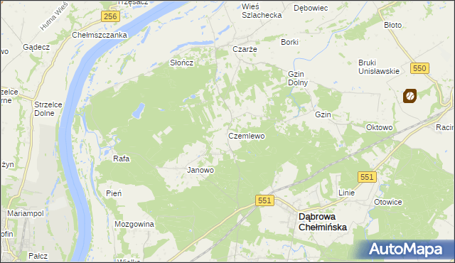 mapa Czemlewo, Czemlewo na mapie Targeo