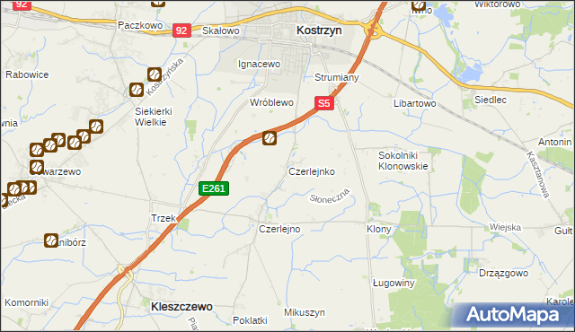 mapa Czerlejnko, Czerlejnko na mapie Targeo