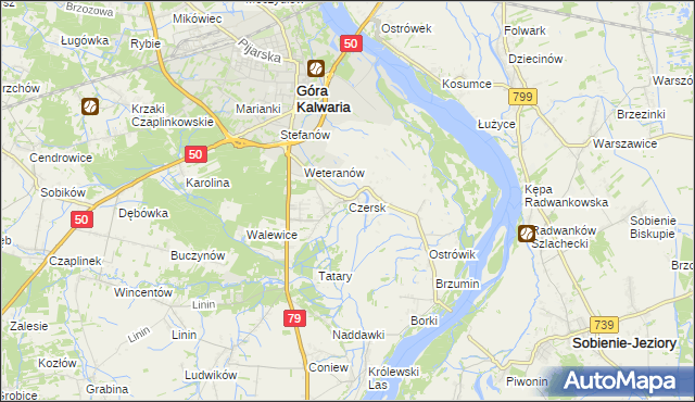 mapa Czersk gmina Góra Kalwaria, Czersk gmina Góra Kalwaria na mapie Targeo