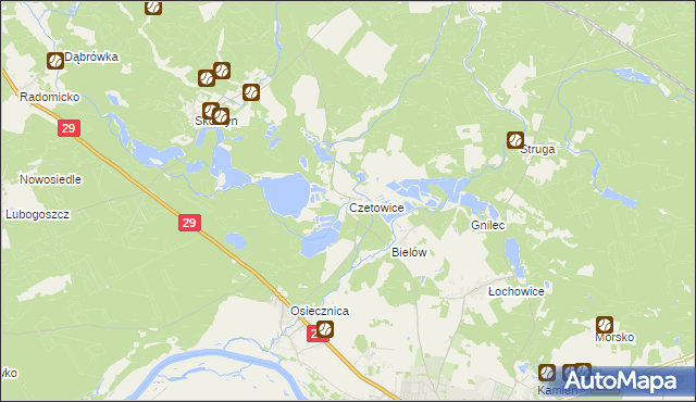 mapa Czetowice, Czetowice na mapie Targeo