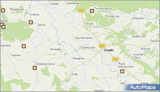 mapa Czołnochów, Czołnochów na mapie Targeo